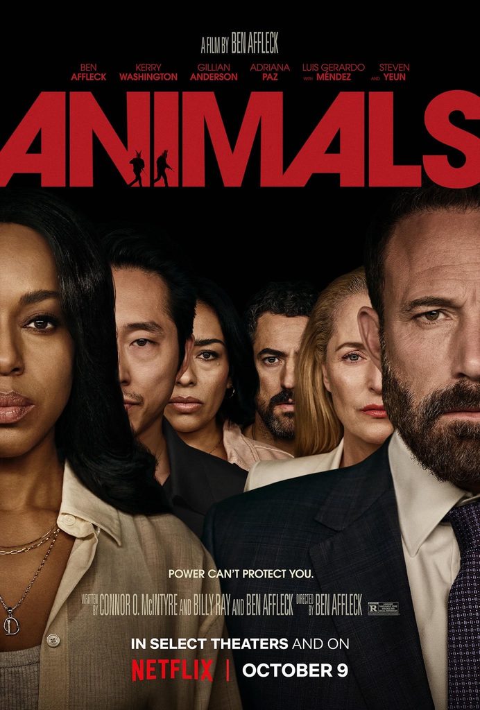 Cartel promocional de la película Animals con Ben Affleck y otros actores principales.