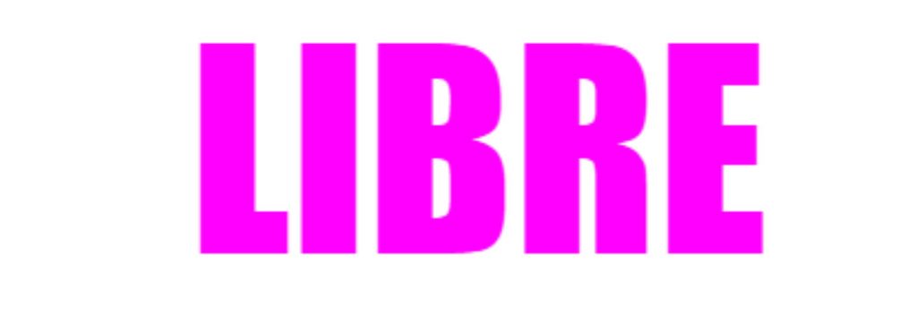 Título de la película Libre escrito en letras grandes de color rosa sobre fondo blanco.