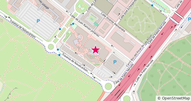 Mapa de la zona de Cinesa Las Rozas