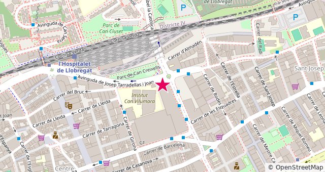Mapa de la zona de Cinesa Luxe La Farga