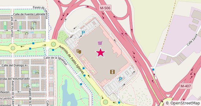 Mapa de la zona de Cinesa Loranca
