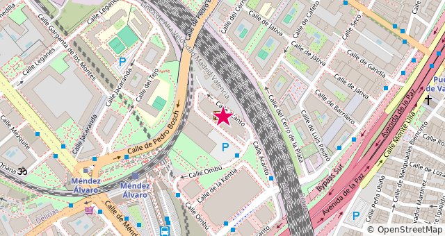 Mapa de la zona de Cinesa Méndez Álvaro