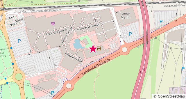 Mapa de la zona de Cinesa Parquesur