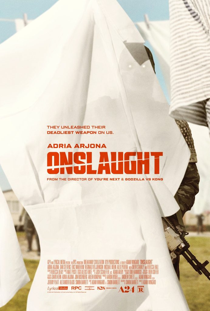 Adria Arjona aparece tras una sábana blanca en el cartel de Onslaught.