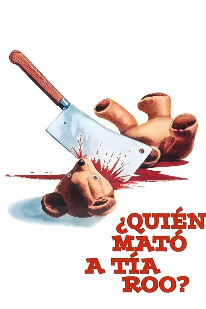 Ilustración de un cuchillo de carnicero cortando la cabeza de un oso de peluche.