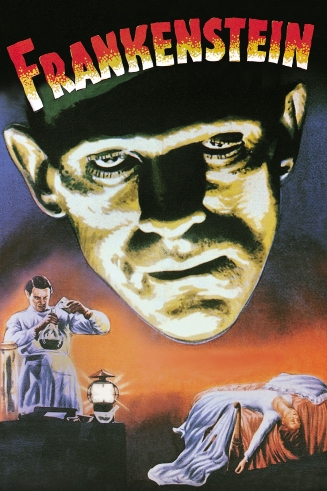 Cartel de El doctor Frankenstein con Boris Karloff como el Monstruo