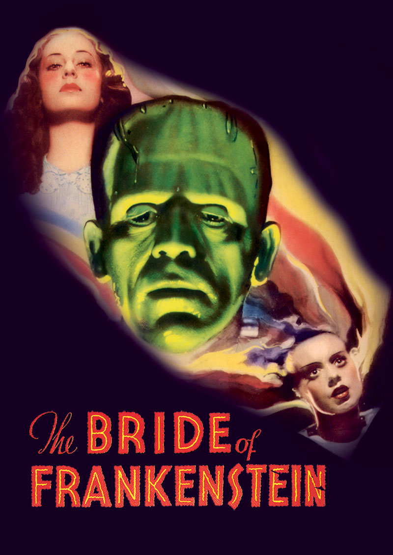 Cartel de La novia de Frankenstein con Boris Karloff y Elsa Lanchester